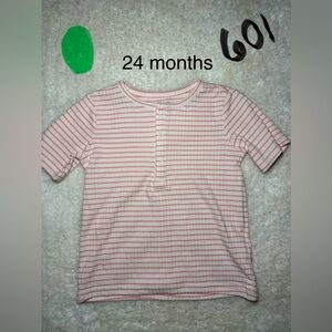 Pink Striped Short Sleeve Kids Tee